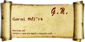 Garai Márk névjegykártya